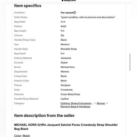 🖤Michael Kors Signature Griffin Jacquard Satchel Crossbody Newer Handbag - Picture 8 of 15